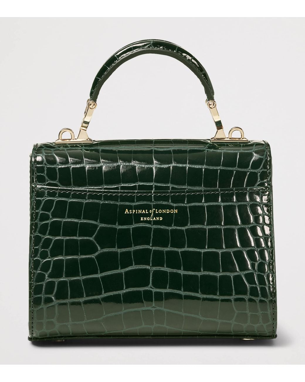 Aspinal Green Mini Leather Mayfair Top-Handle Bag