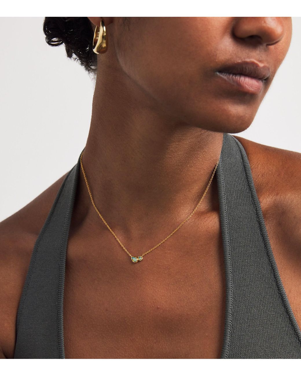 Astrid & Miyu Metallic Opal Cluster Charm Necklace