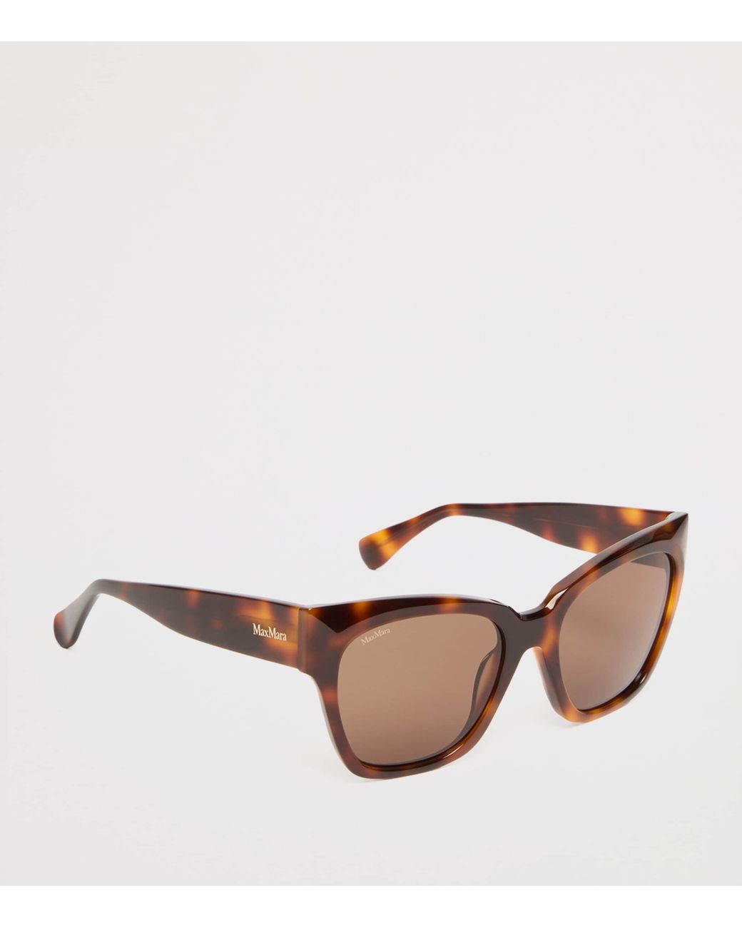 Max Mara Brown Acetate Tortoiseshell Butterfly Sunglasses
