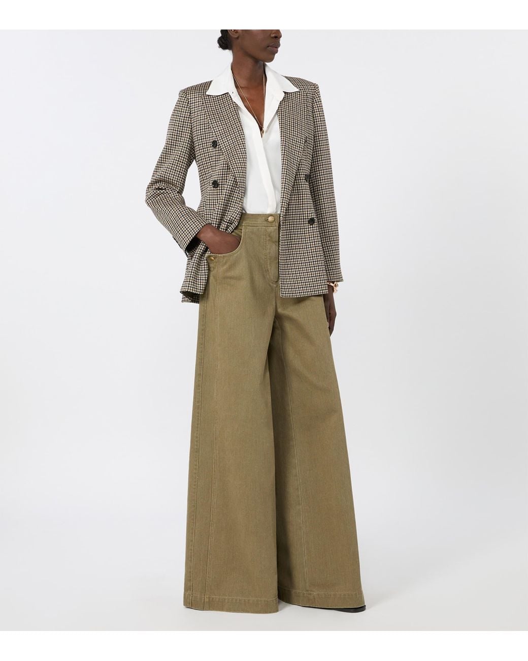 Max Mara Green Wide-Leg Jeans