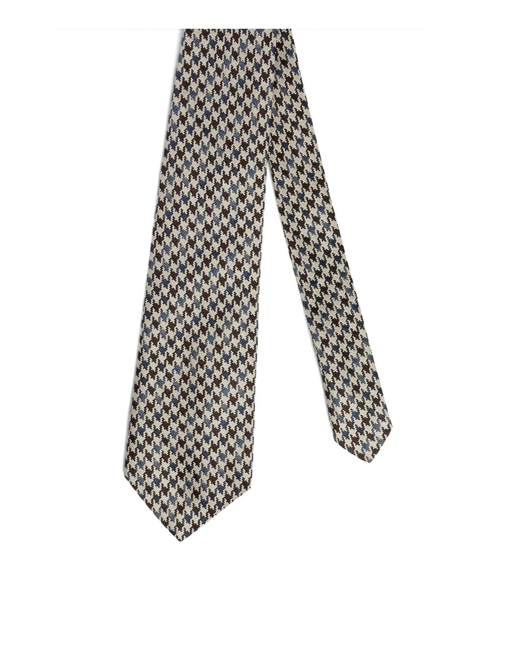 Dunhill White Silk Printed Tie for men