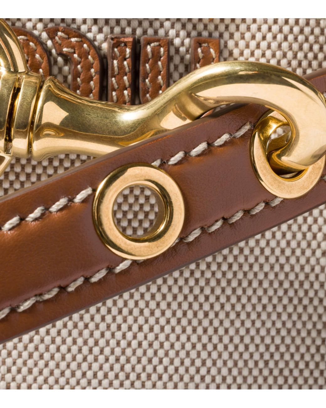 Miu Miu Brown Canvas And Leather Aventure Top-Handle Bag