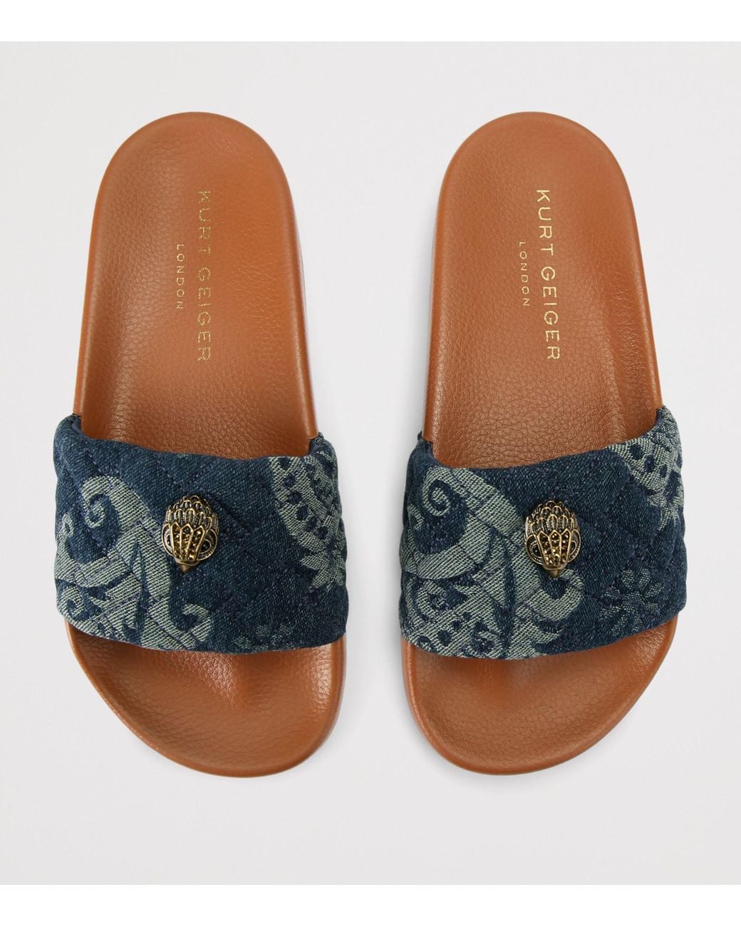 Kurt Geiger Blue Meena Eagle Slides
