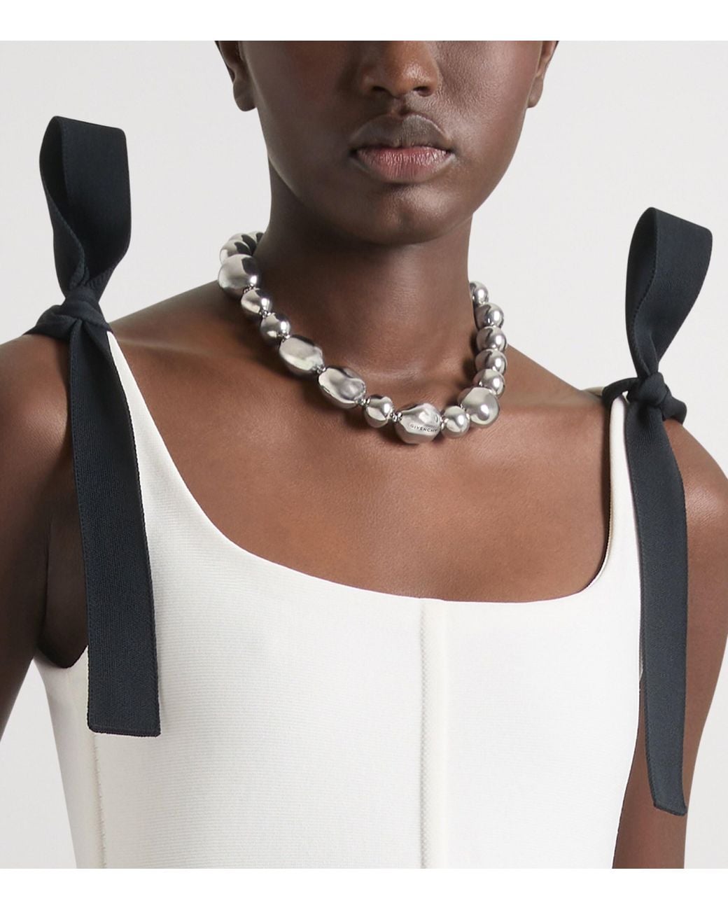 Givenchy Metallic Sculpted Gem Necklace