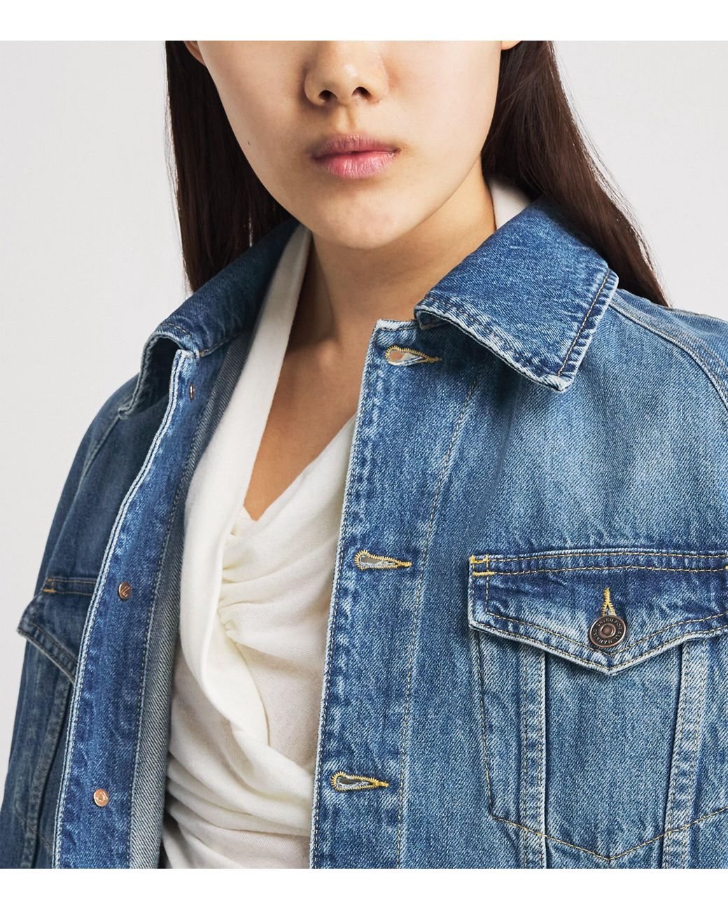 7 For All Mankind Blue Denim Cape