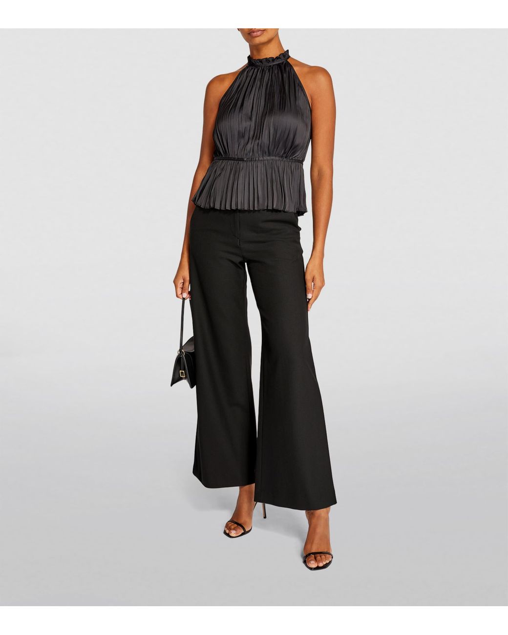 Maje Black Flared Tailored Trousers