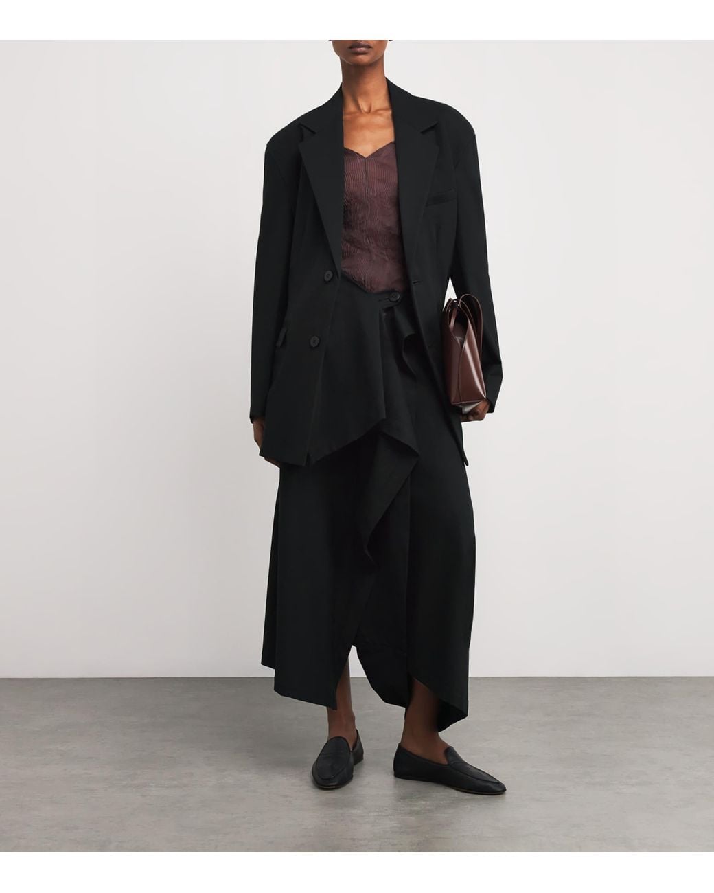 Issey Miyake Black Cotton-Blend Simple Ensemble Trousers