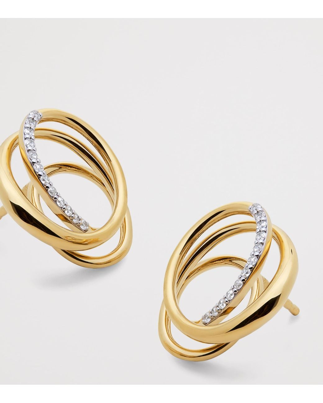 Monica Vinader Metallic And Diamond Nura Wrap Stud Earrings