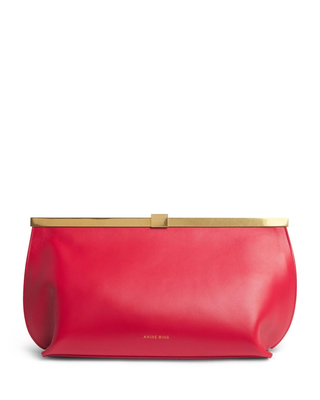 Anine Bing Red Leather Anine Clutch Bag