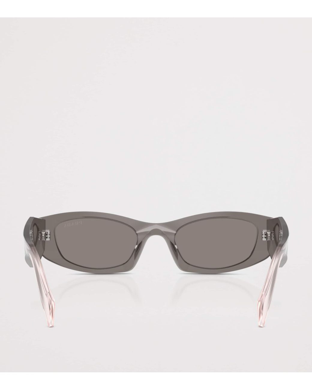 Prada Gray Acetate Oval Sunglasses