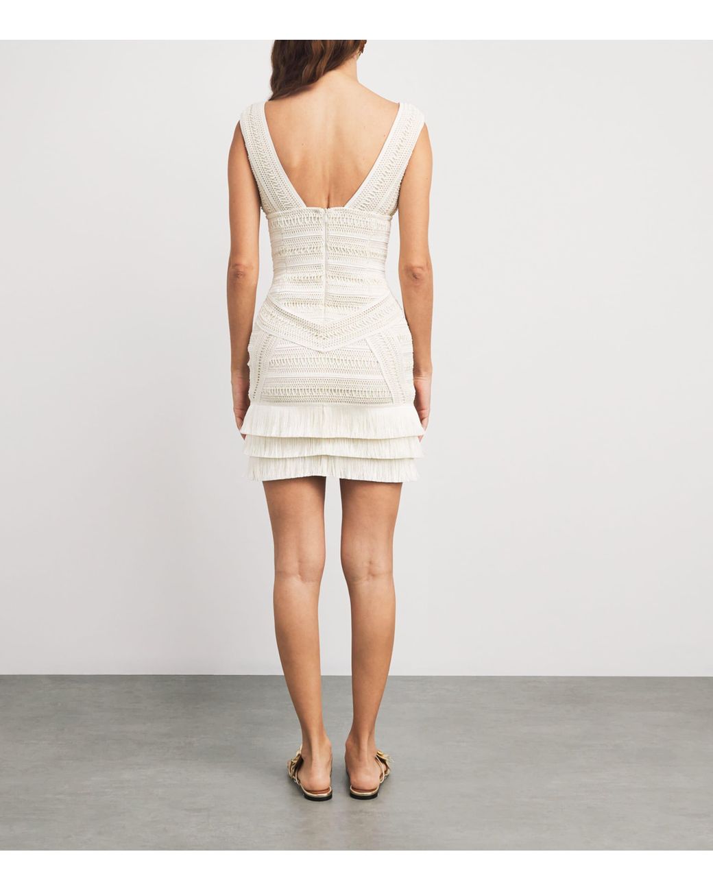 nude mini slip dress Simone Rocha Mini Deep Lace Trim Slip Dress Nude