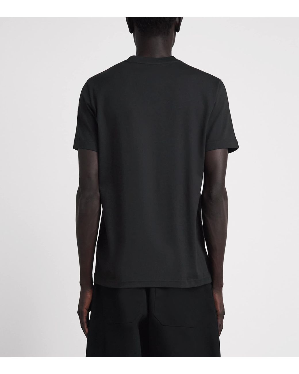 Moncler Black Cotton Logo T-Shirt for men
