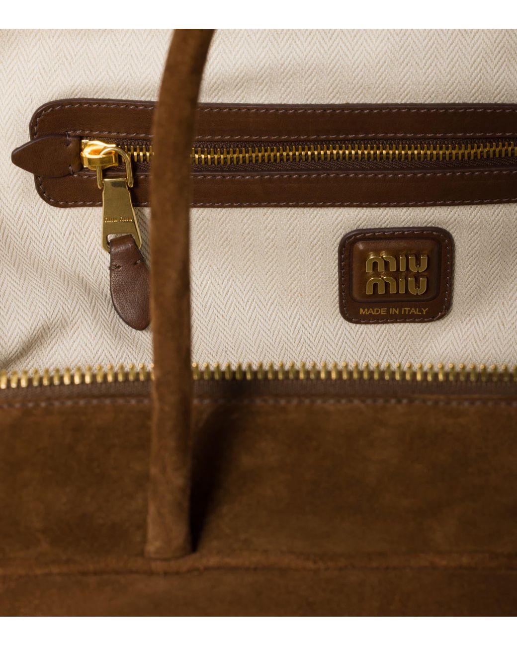 Miu Miu Brown Suede Beau Top-Handle Bag