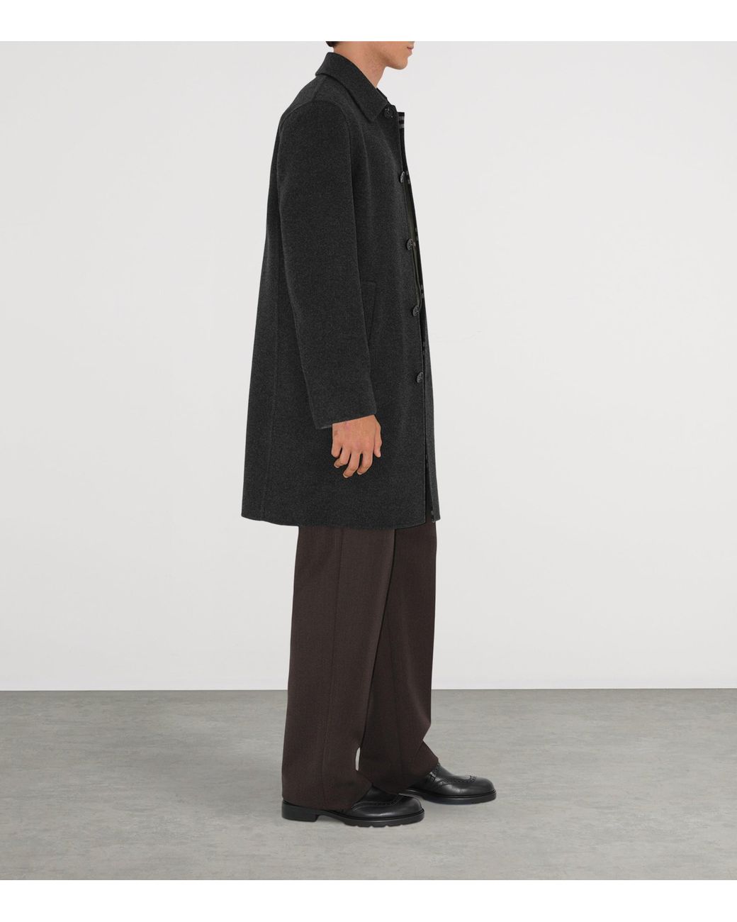 Burberry Black Wool Mid-Length Car Coat for men