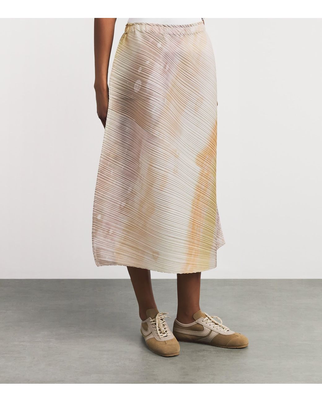 Pleats Please Issey Miyake Natural Sea Bubble Midi Skirt