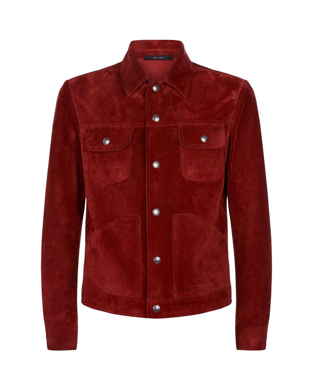 Tom Ford Suede Trucker Jacket in Red for Men | Lyst