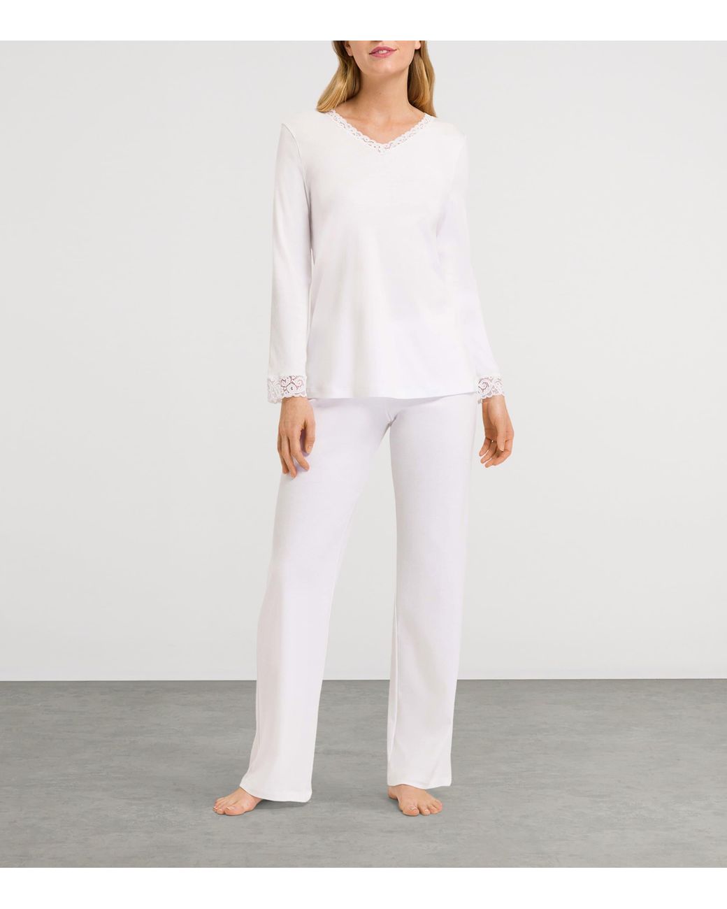 Hanro White Cotton Moments Pyjama Set