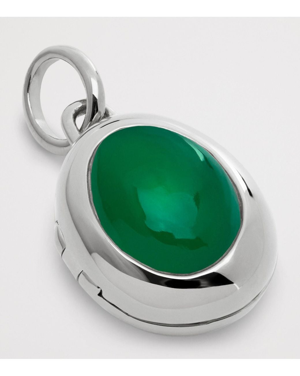 Monica Vinader Green Sterling And Onyx May Birthstone Locket