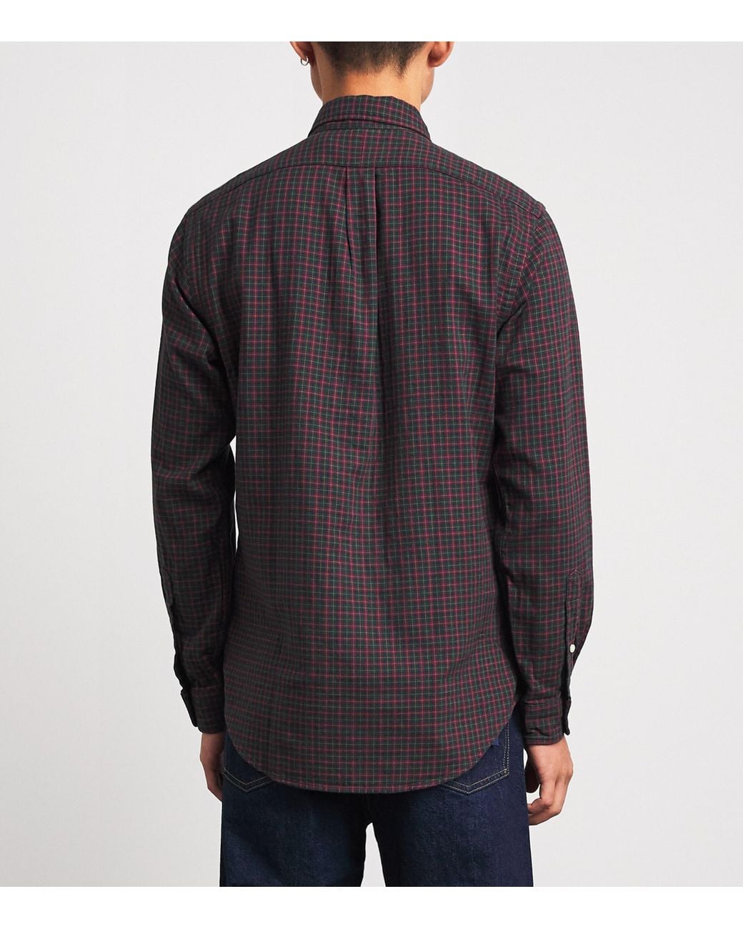 Polo Ralph Lauren Blue Cotton Check Custom Fit Oxford Shirt for men