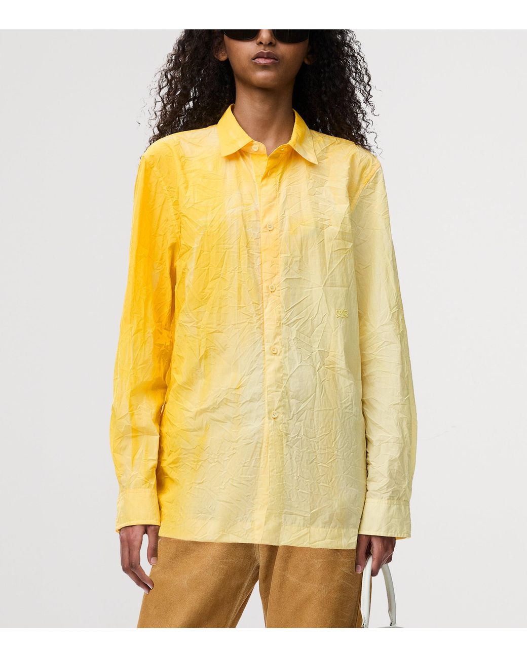 Loewe Yellow Cotton-Blend Dyed Shirt