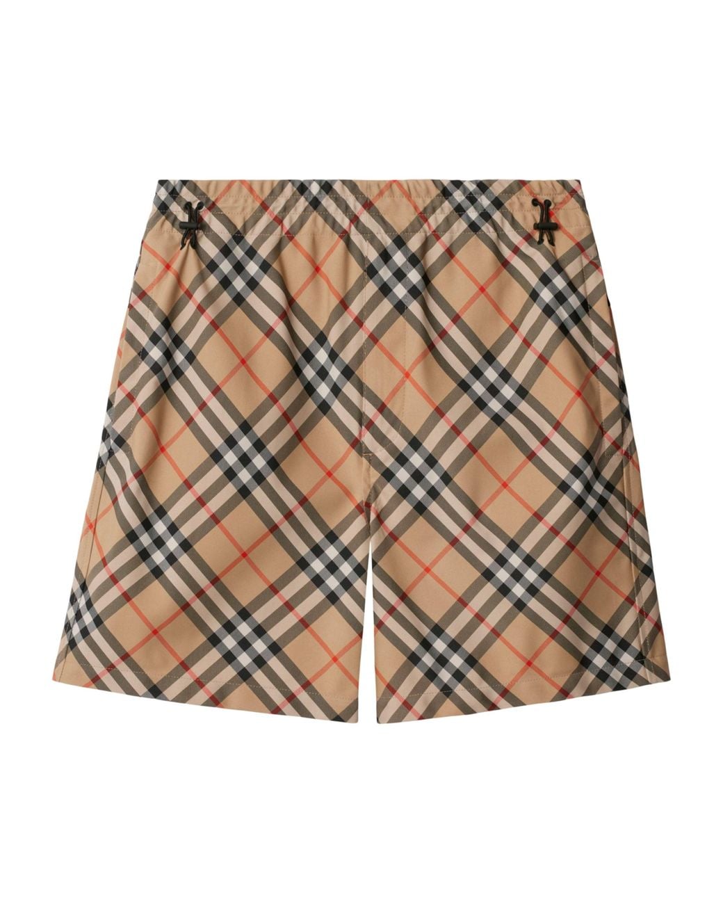 Burberry Natural Woven Twill Check Shorts for men