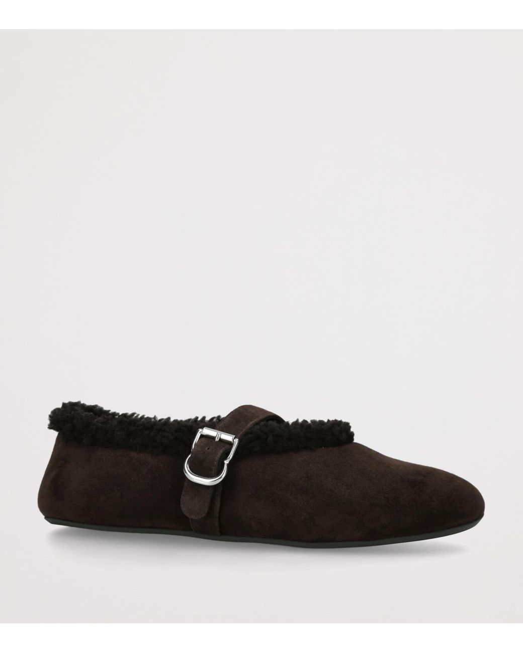 Alaïa Black Shearling Ballet Flats