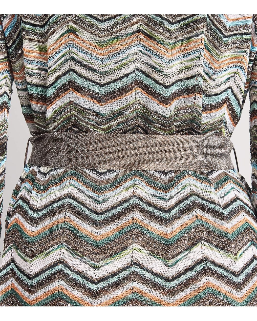 Missoni Gray Zigzag Metallic Longline Cardigan