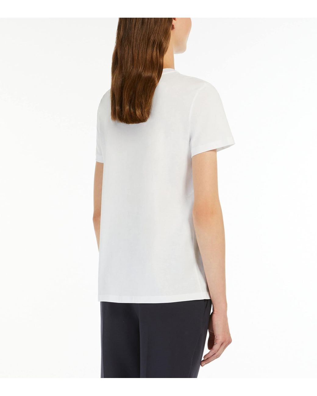 Max Mara White Cotton Logo T-Shirt