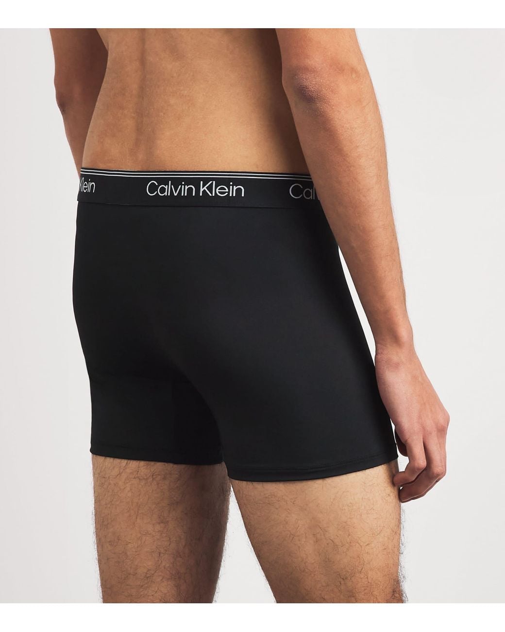 Calvin Klein Black Microfiber-Stretch Boxer Briefs for men