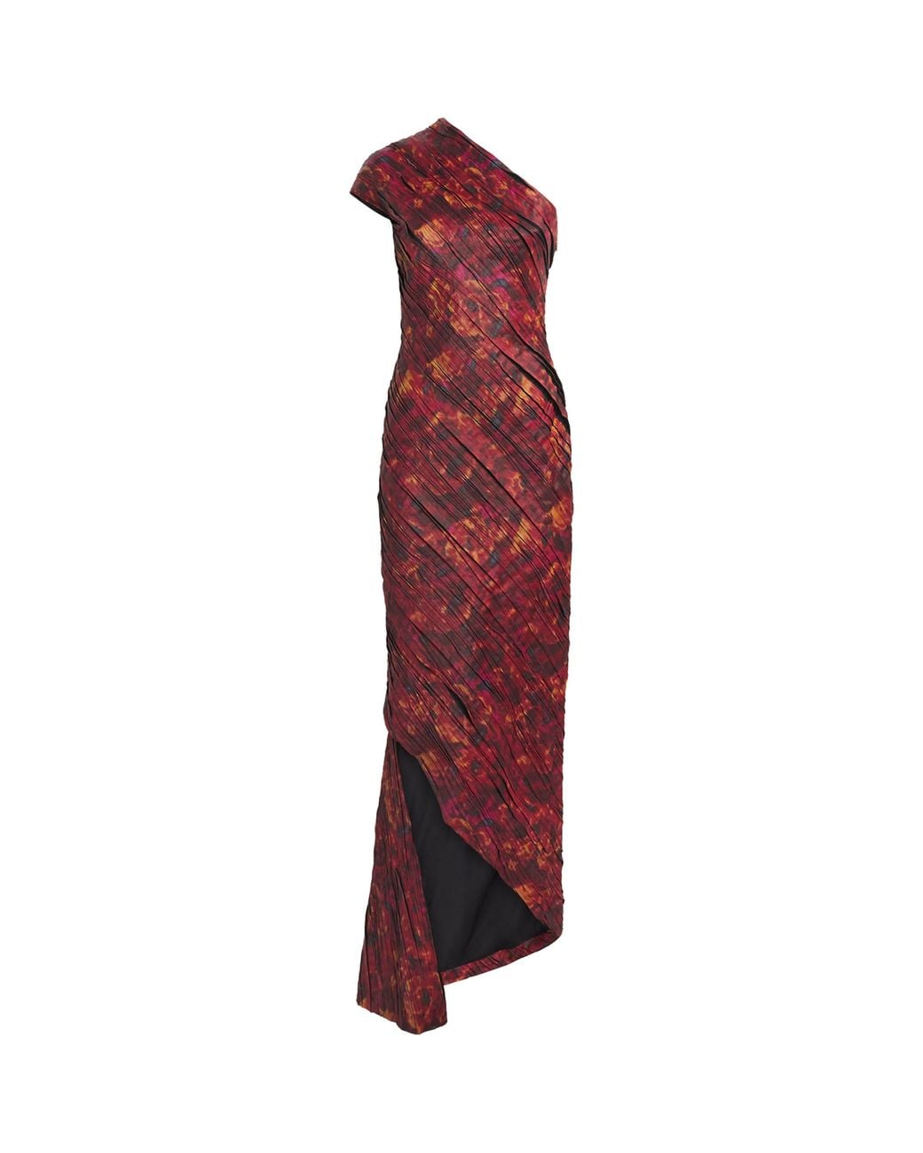 Brandon Maxwell Red Pleated Karina Maxi Dress