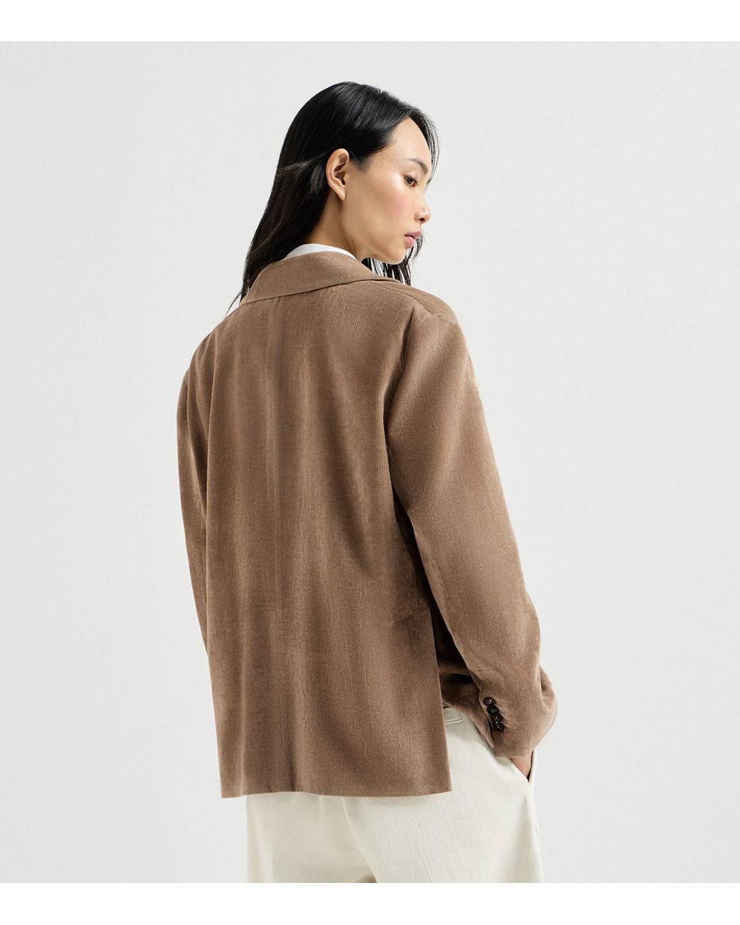 Brunello Cucinelli Brown Corduroy Single-Breasted Blazer