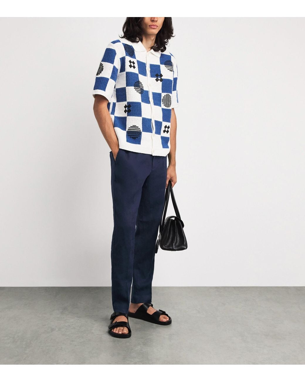NN07 Blue Linen Billie Trousers for men