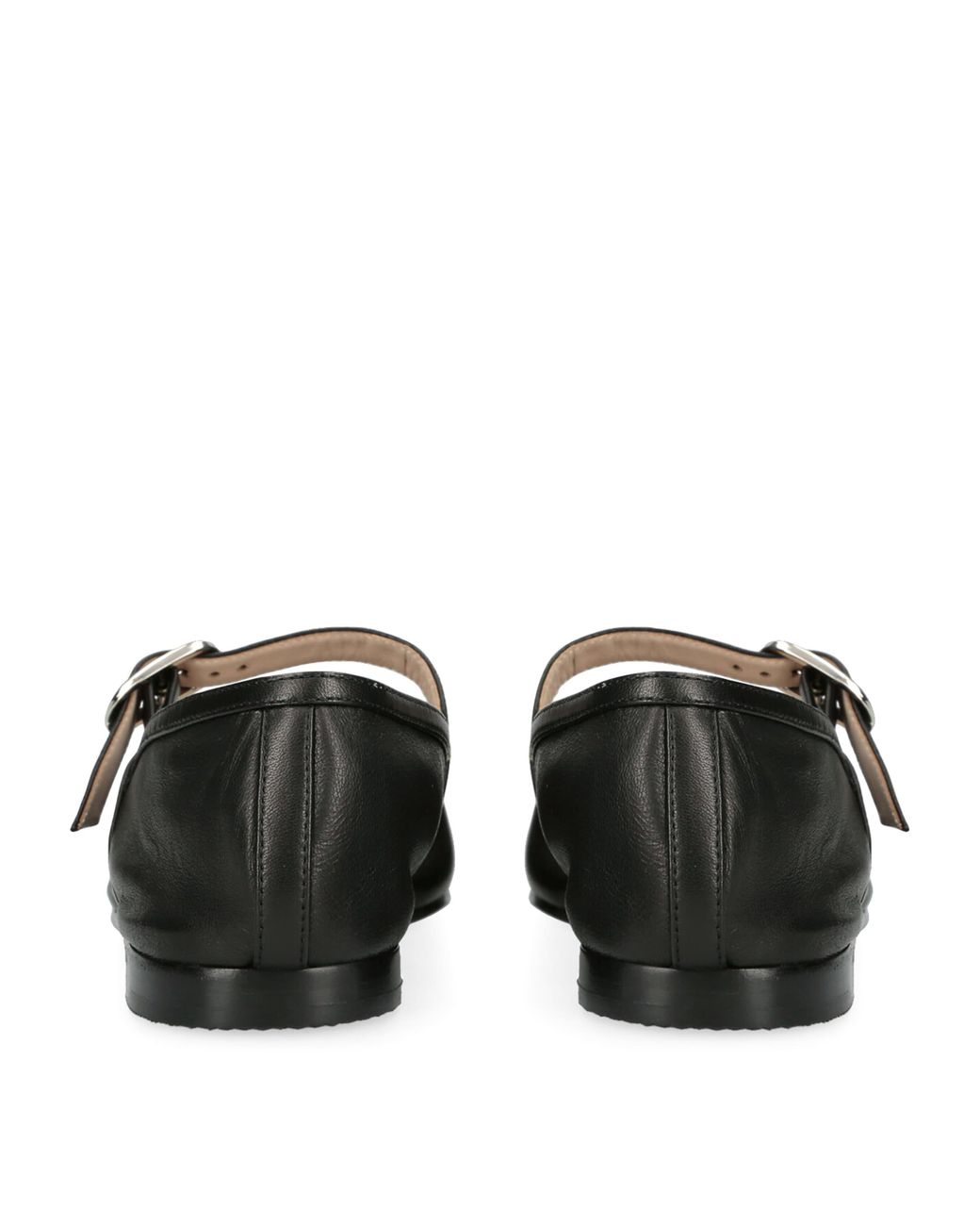 Le Monde Beryl Black Leather Mary Jane Ballet Flats