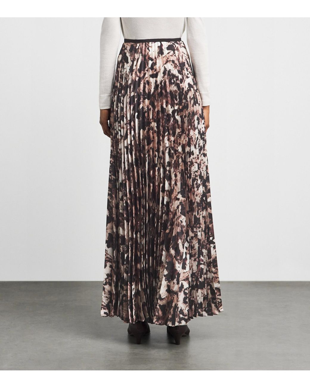 Agnona Multicolor Printed Pleated Midi Skirt