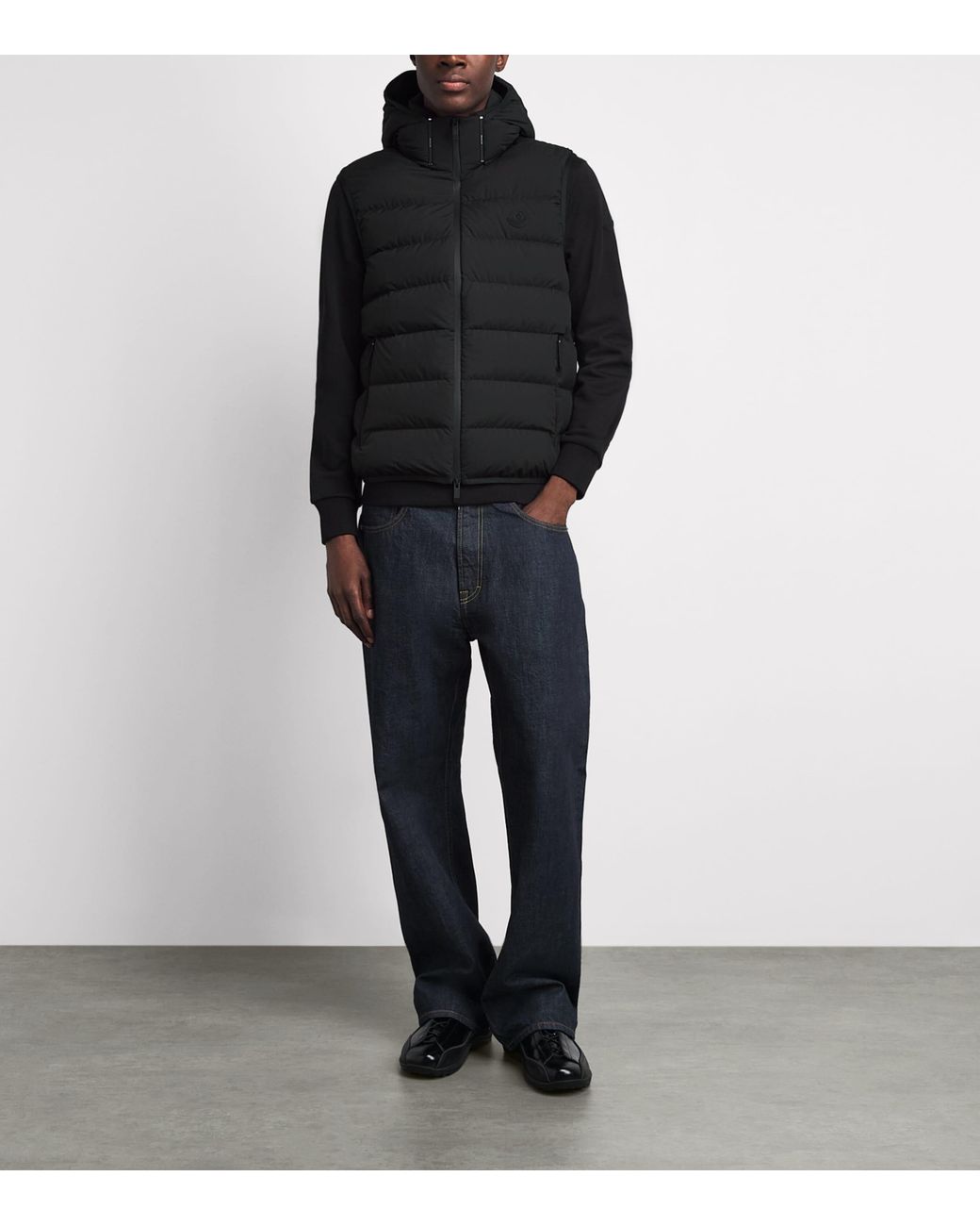 Moncler Black Down Hooded Arinella Gilet for men
