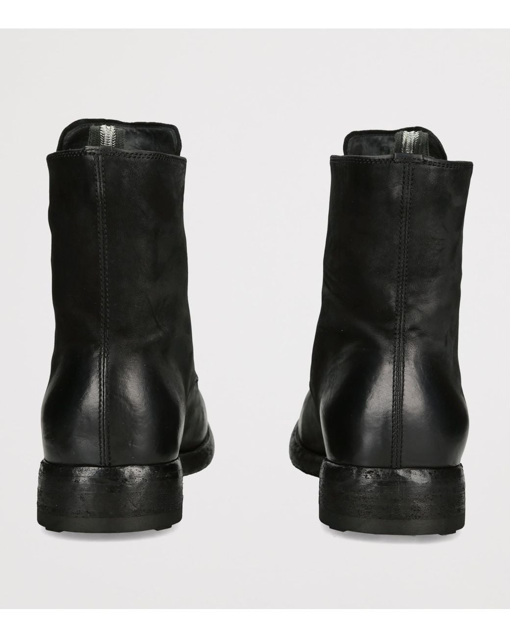 Officine Creative Black Leather Bulla Ankle Boots for men