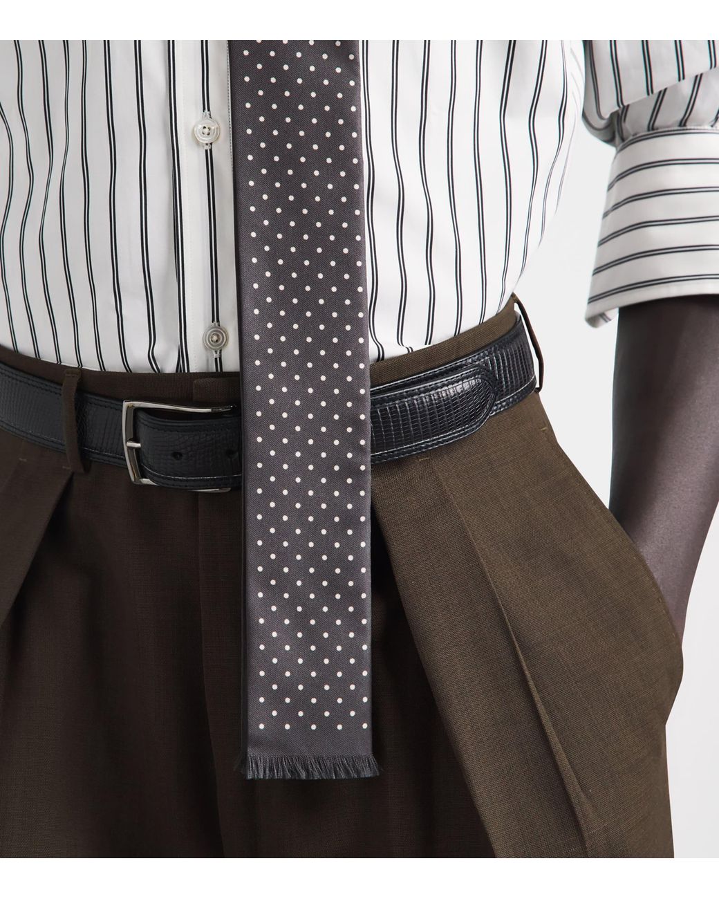 Tom Ford Gray Silk Polka-Dot Scarf for men