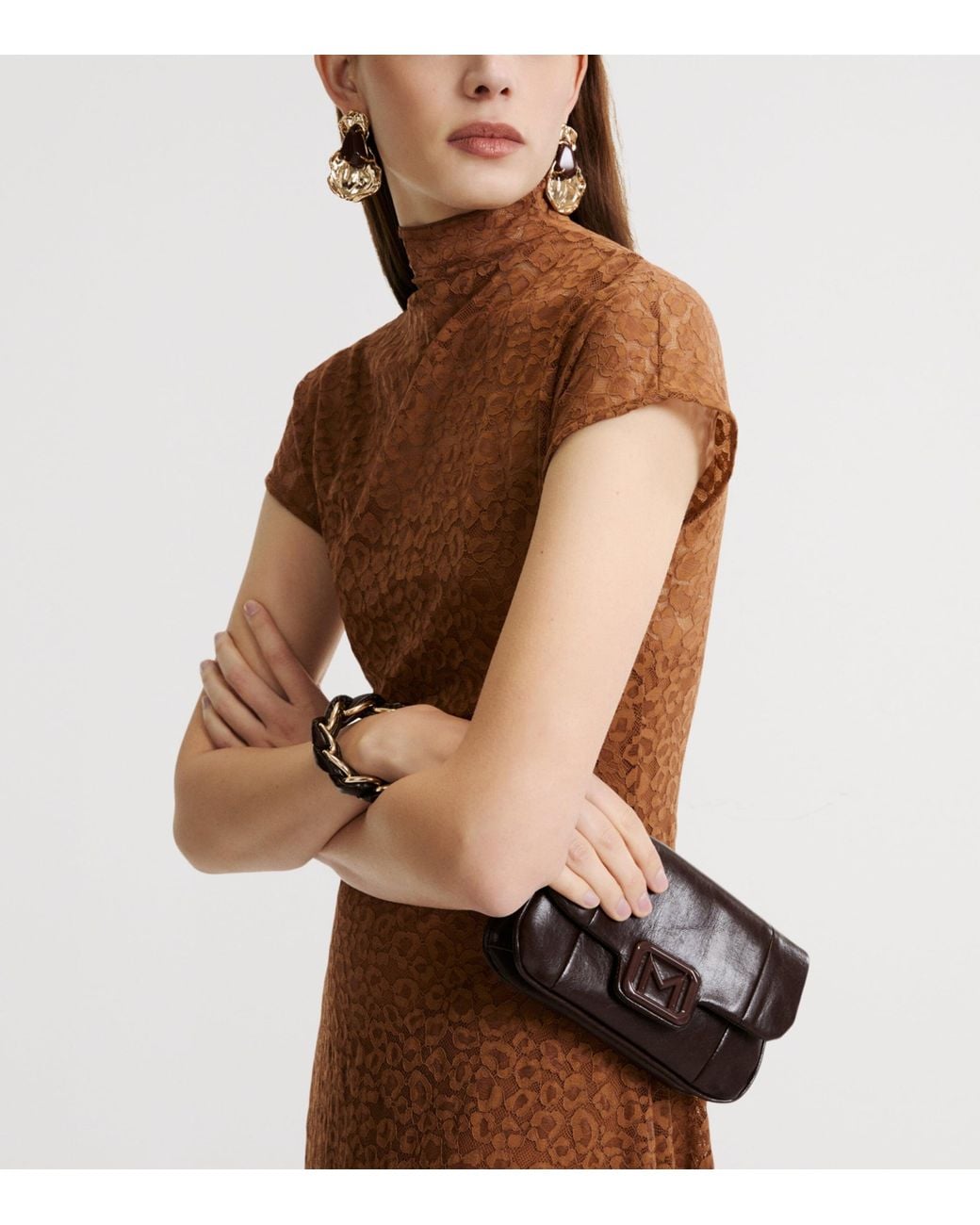 Marella Brown Medium Le Muse Clutch Bag