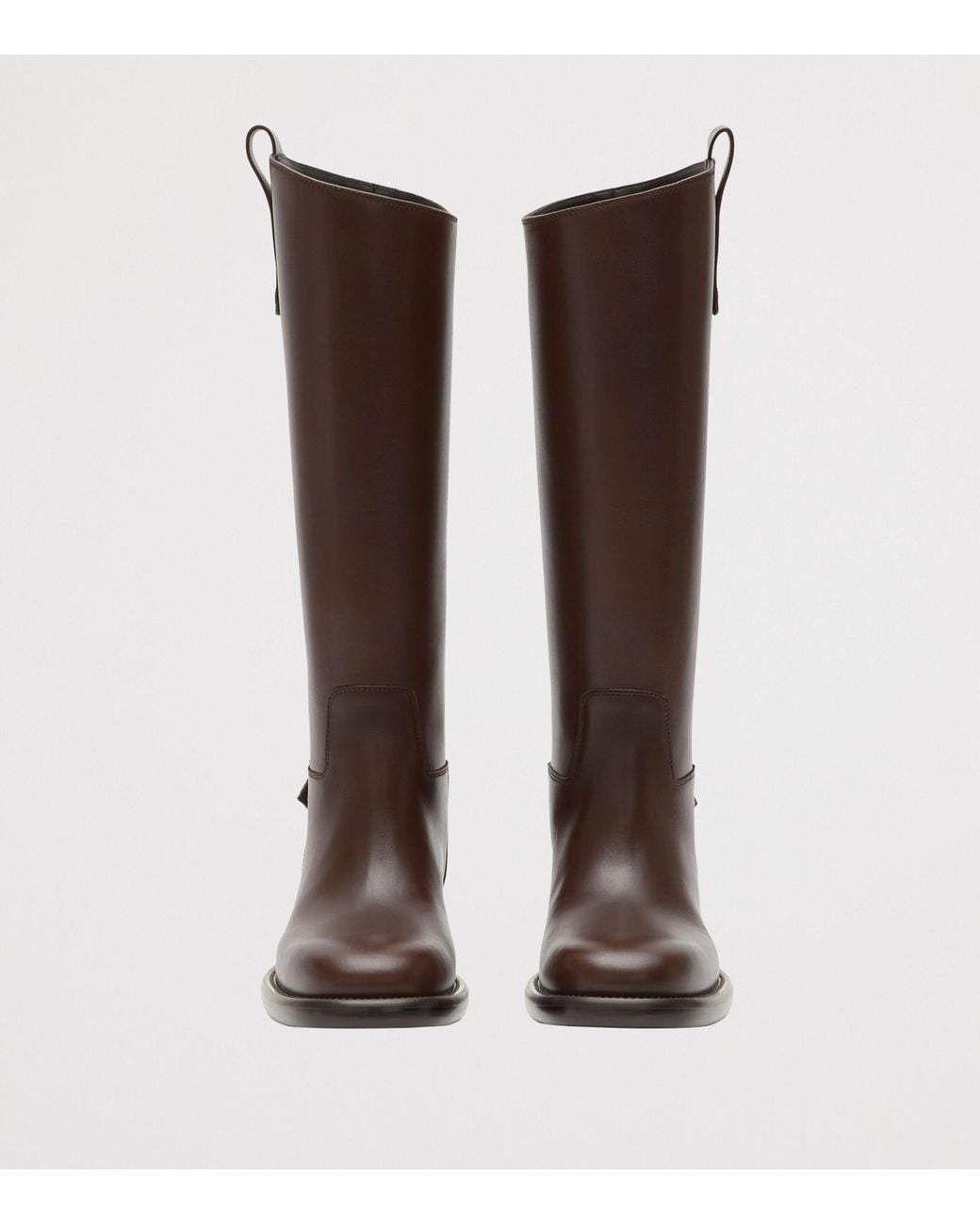 Burberry Brown Leather Cavalier Knee-High Boots