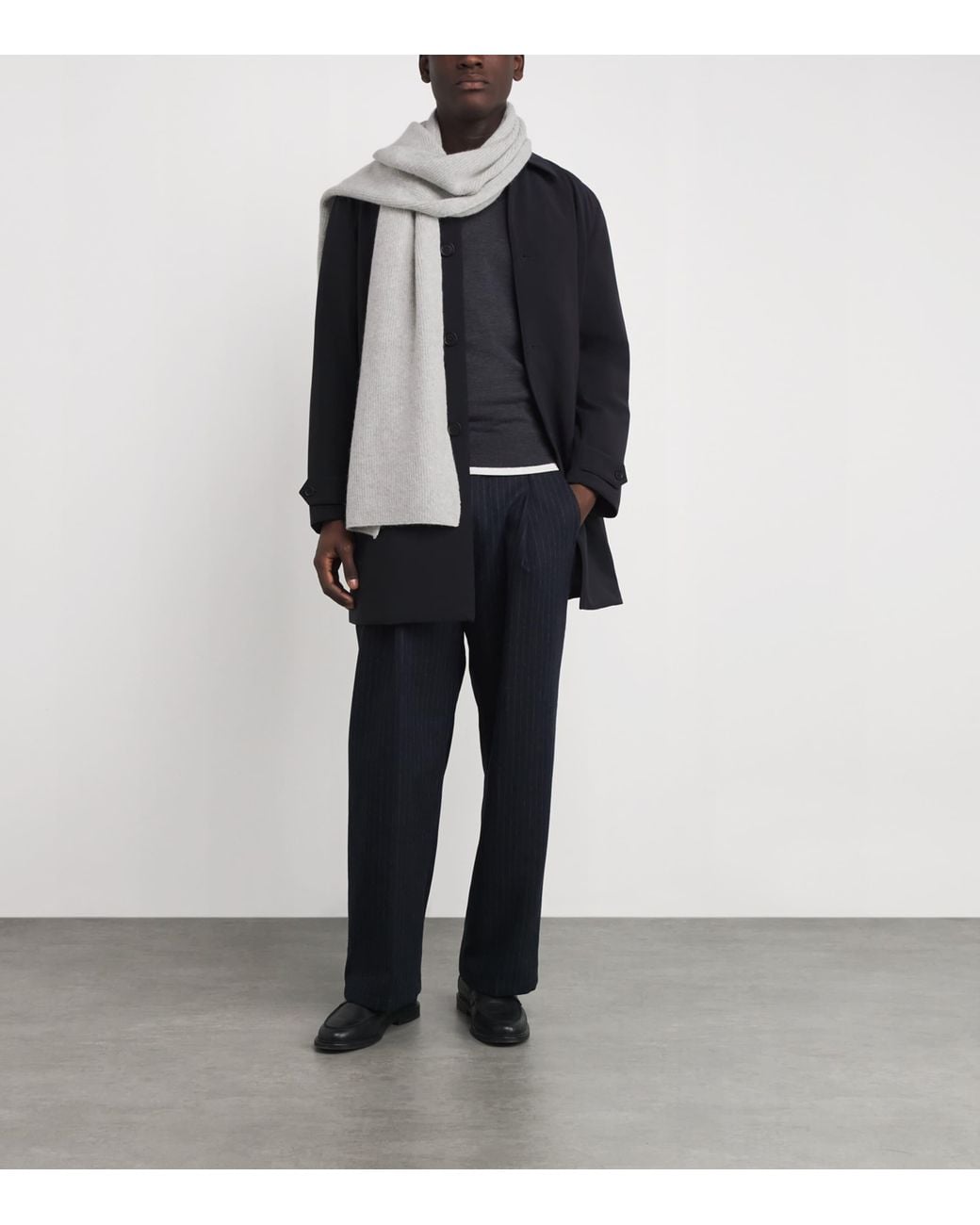 Le Bonnet White Lambswool Classic Scarf for men
