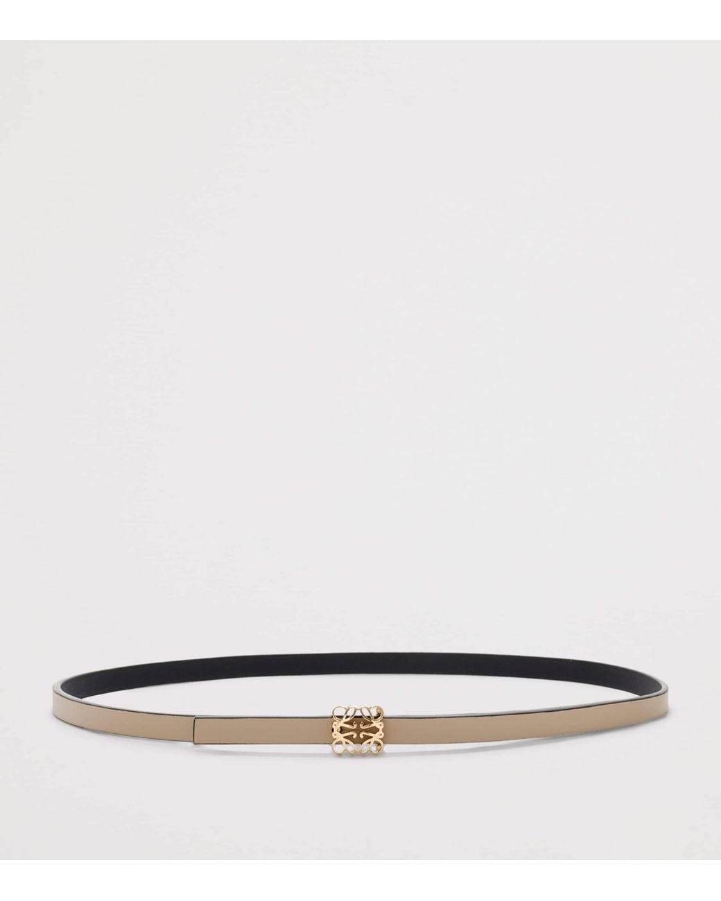 Loewe White Leather Reversible Anagram Bombé Belt