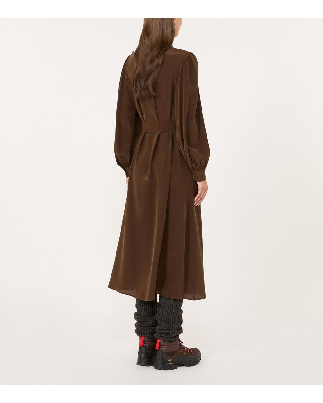 Weekend by Maxmara Brown Silk Maxi Dress