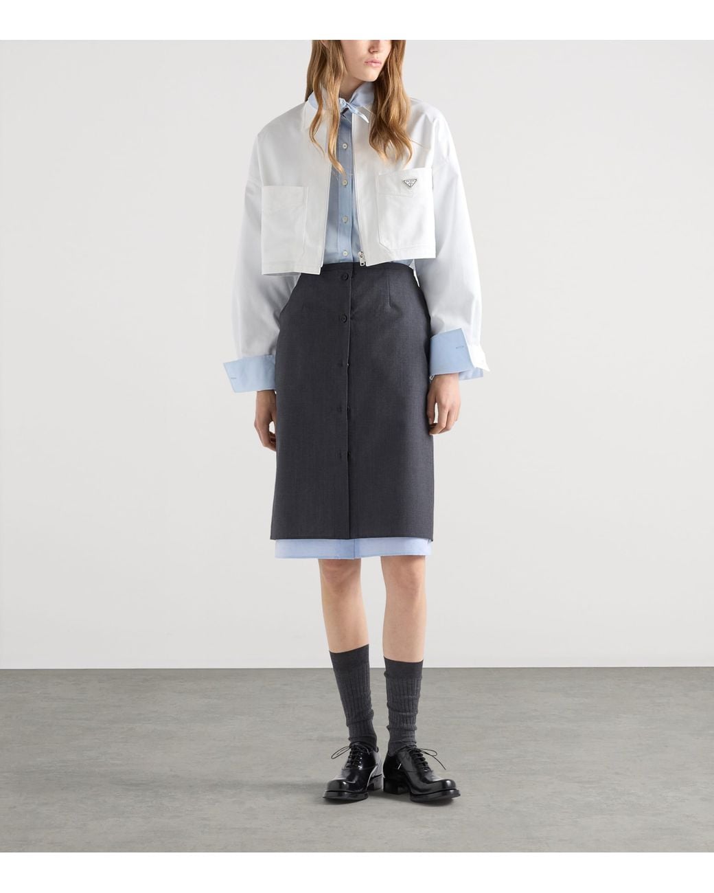 Prada White Cotton Blouson Jacket