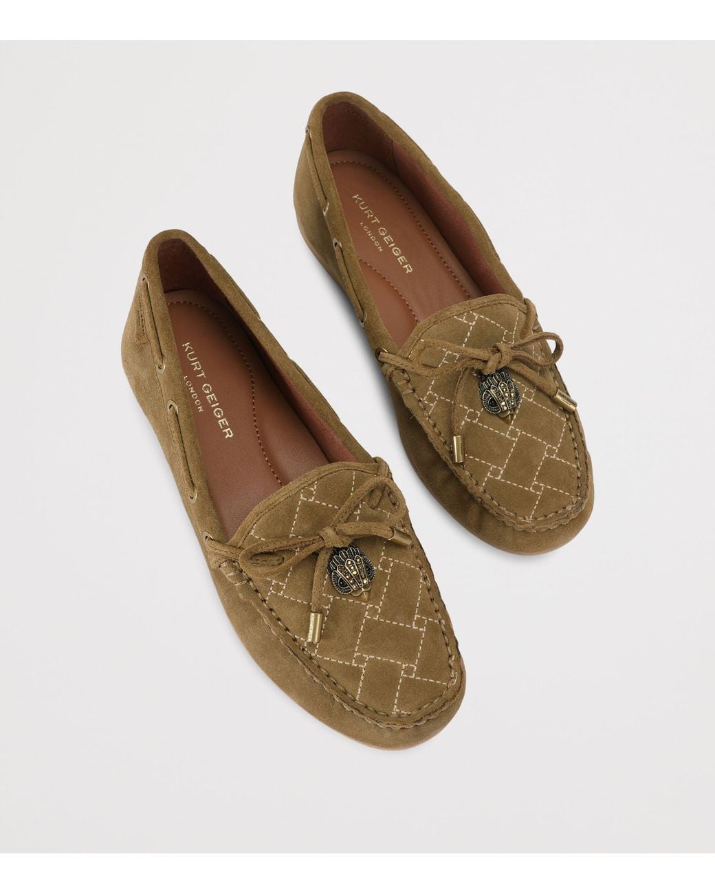 Kurt Geiger Brown Suede Eagle Moccasins