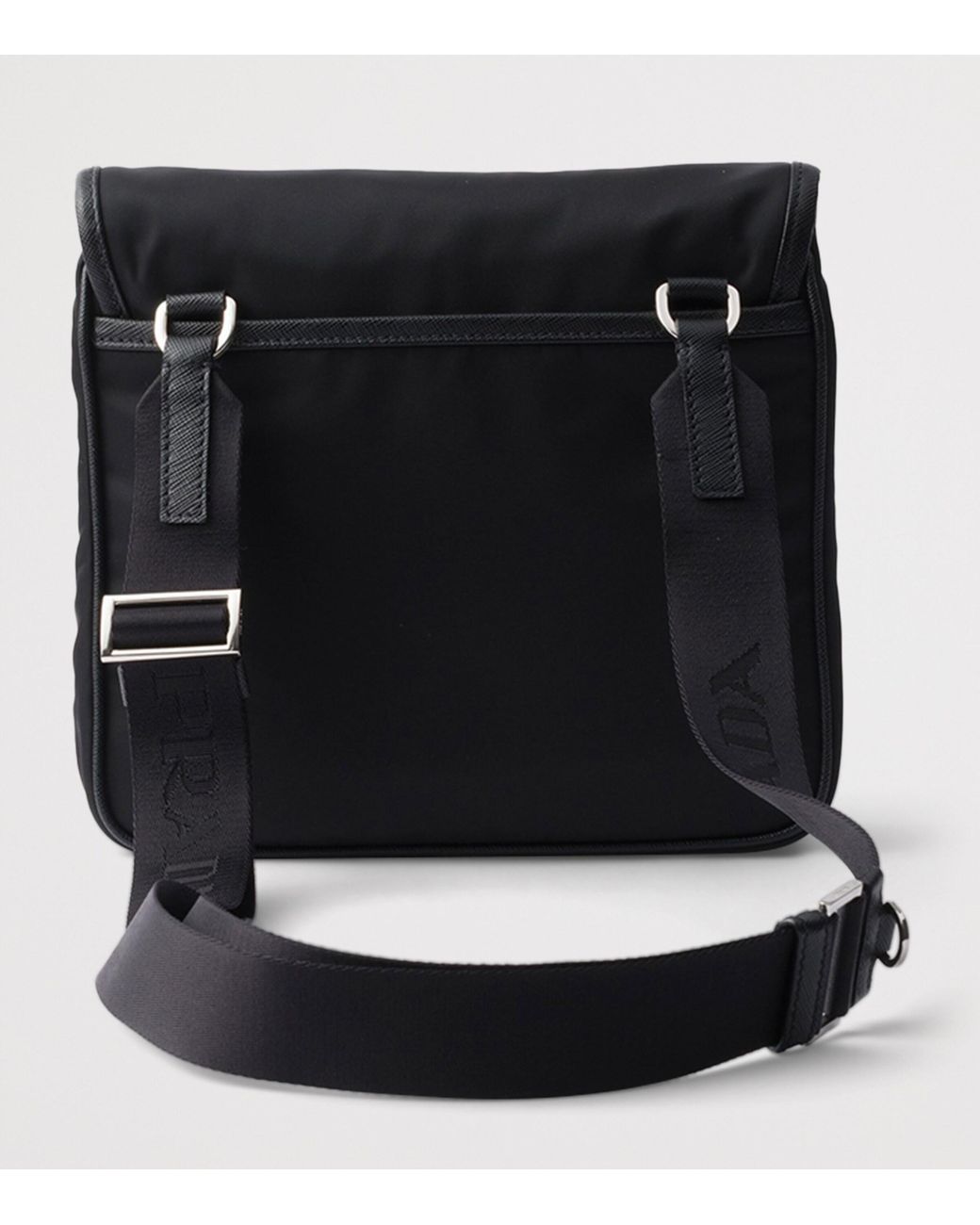 Prada Black Re-Nylon And Leather Messenger Bag for men