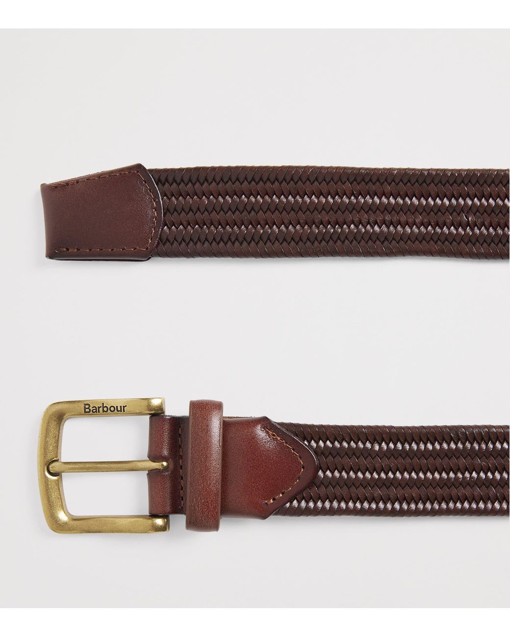 Barbour Brown Leather Stretch Belt for men