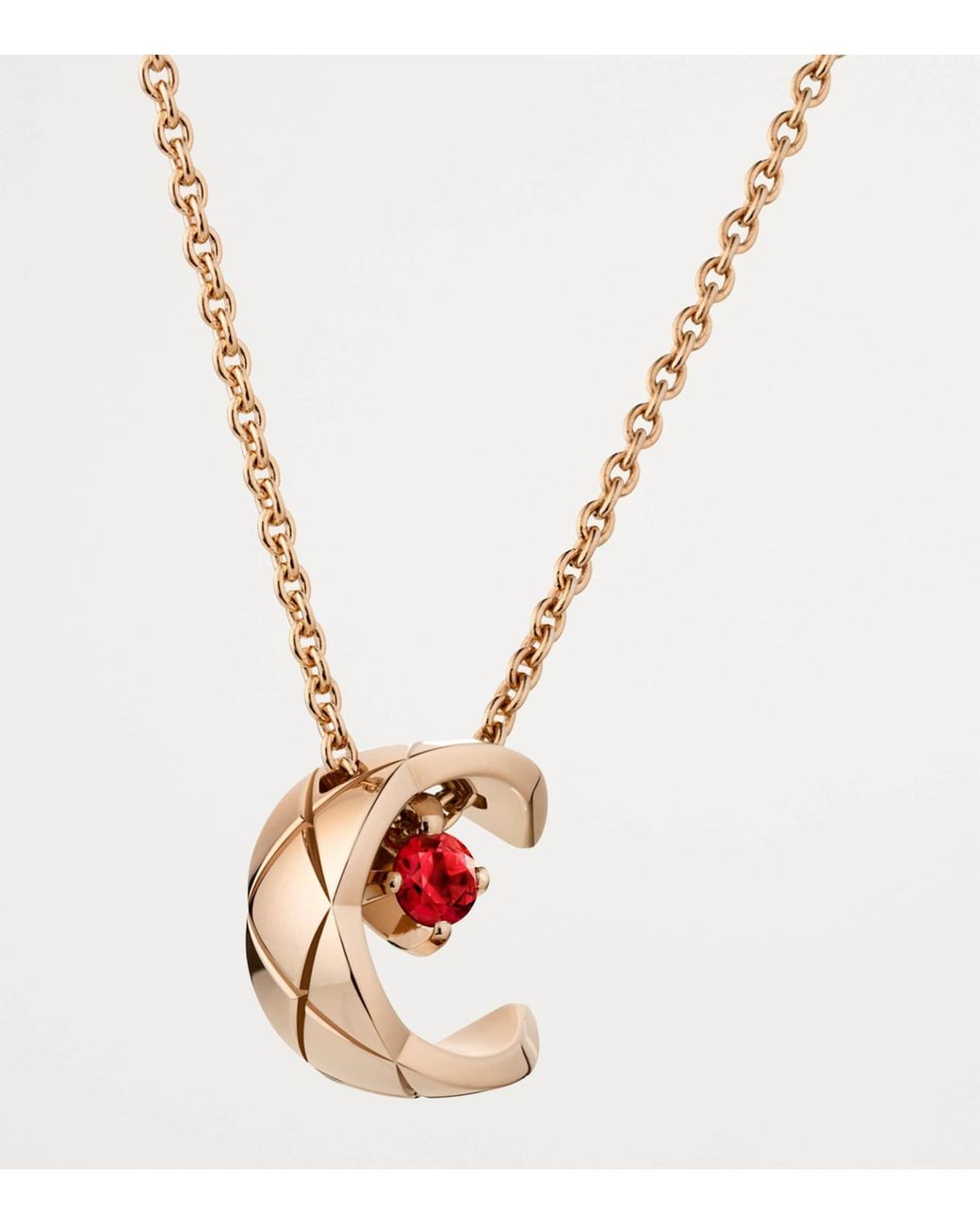 Chanel Natural And Ruby Coco Crush Necklace