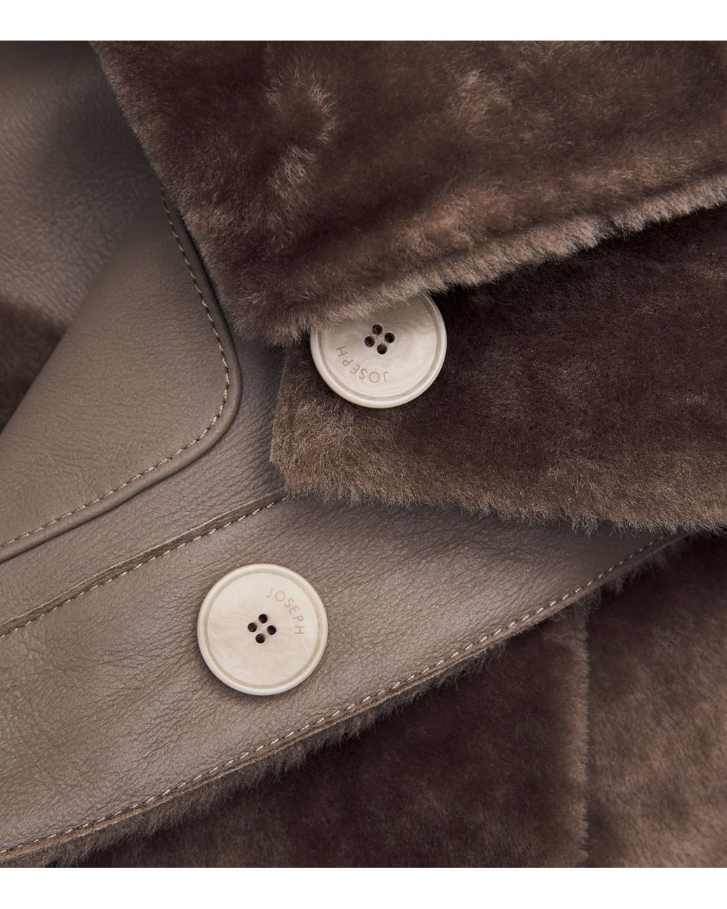 Shell Alloway JOSEPH Shearling Reversible Alloway Jacket in Brown | Lyst
