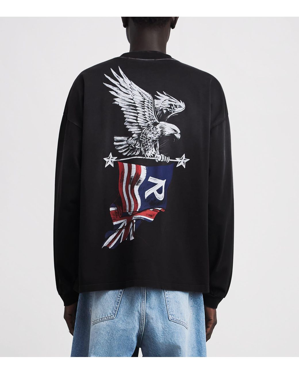 Represent Black Cotton Eagle Long-Sleeve T-Shirt for men