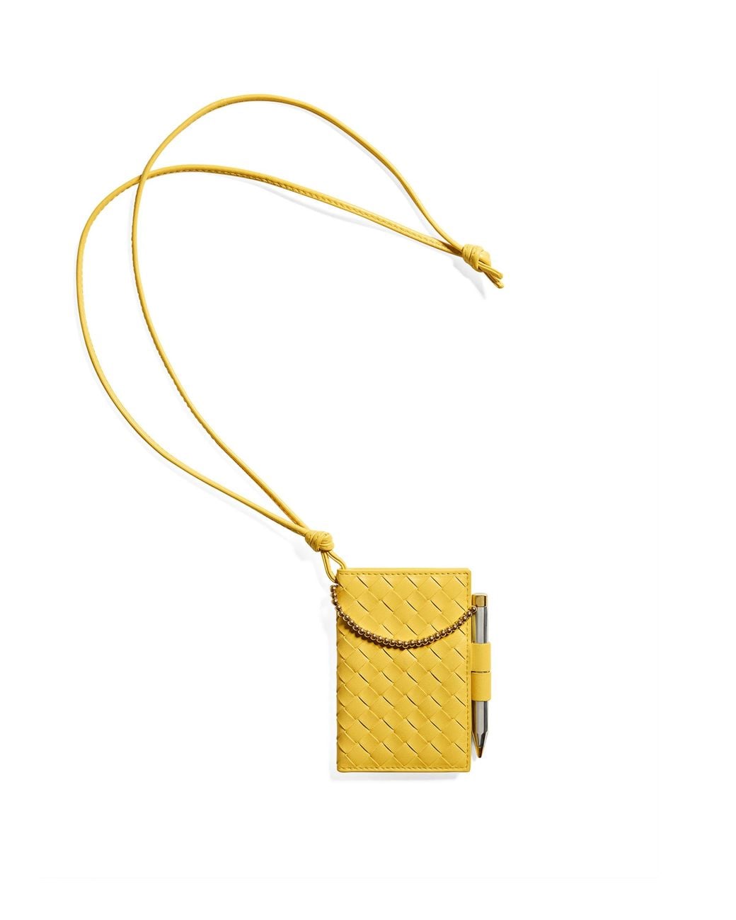 Bottega Veneta Metallic Nappa Leather Intrecciato Piccolo Badge Holder
